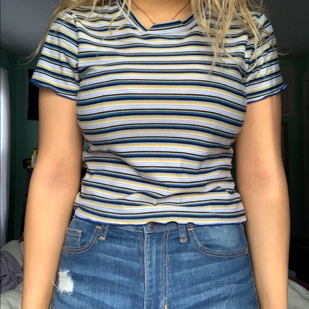 ☁️Striped Fitted Tee